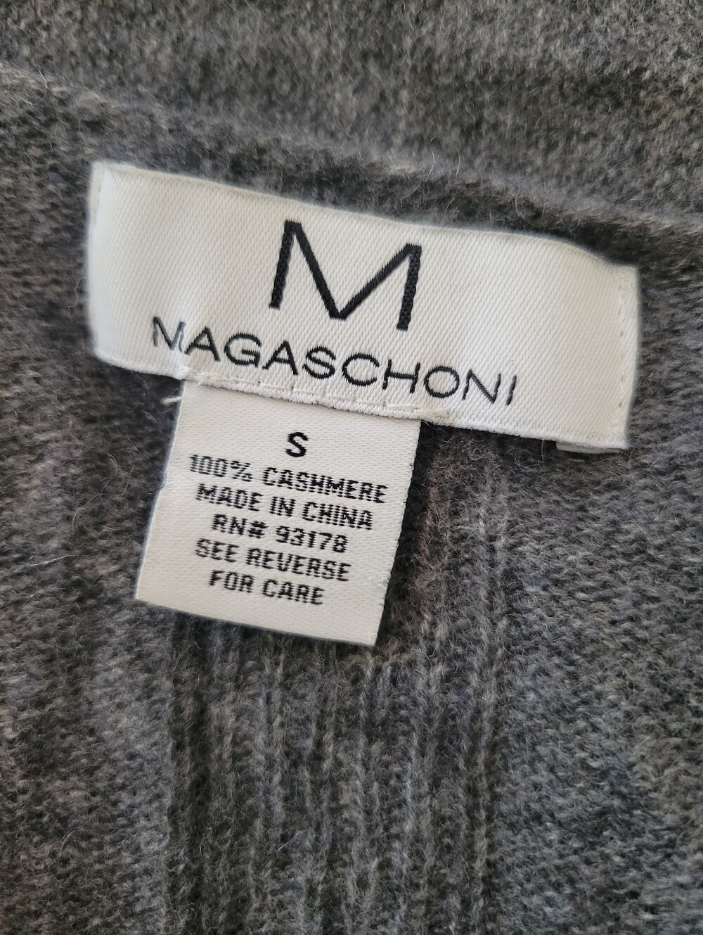 SALE Magaschoni Gray 100% Cashmere Cardigan Sweater Open Front Longline SM - Picture 8 of 9